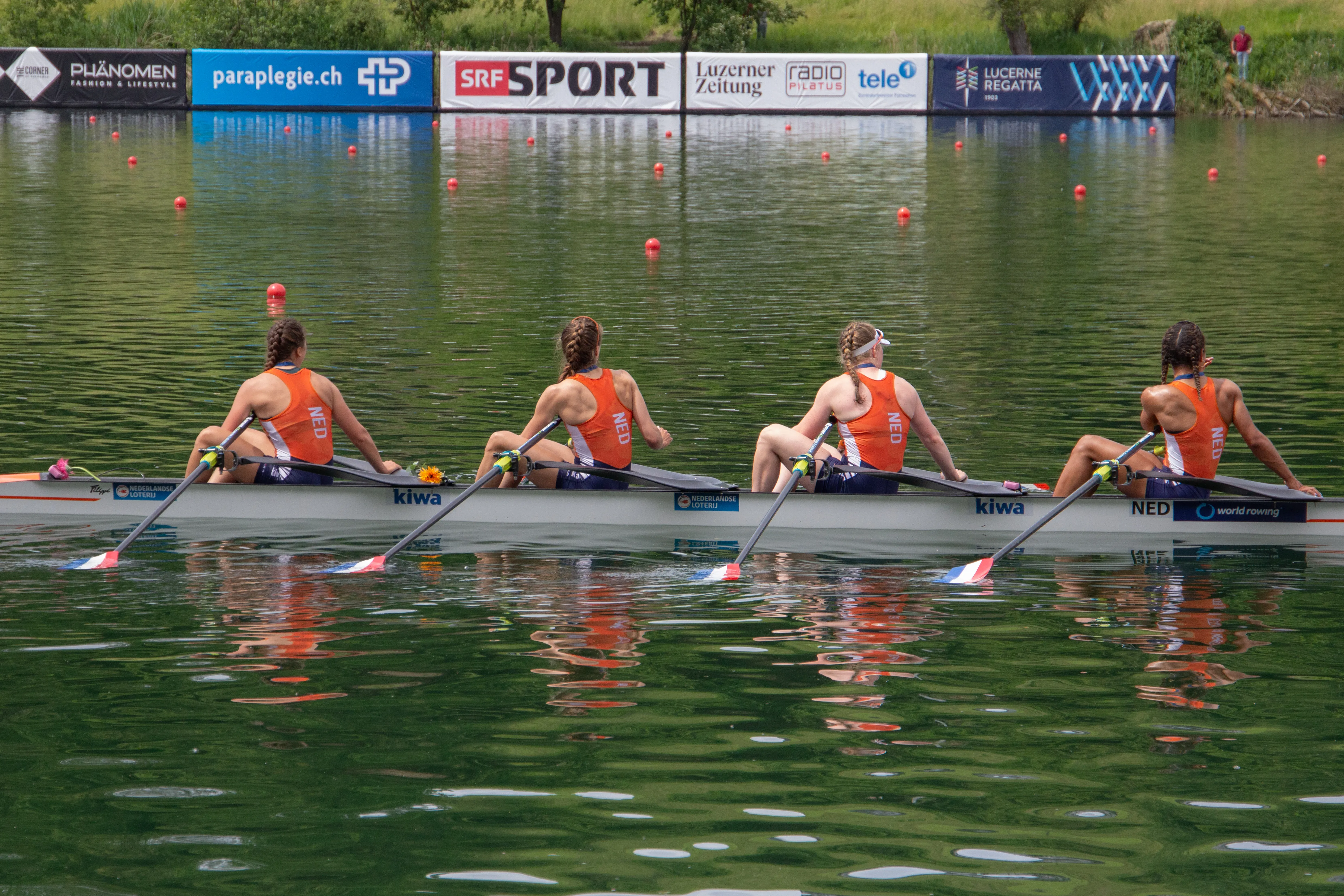 The Dutch women&#x27;s quadruple sculls in Lucerne